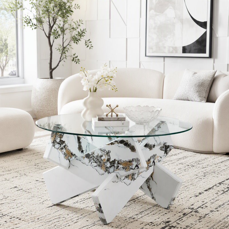 table basse unique au design moderne, White