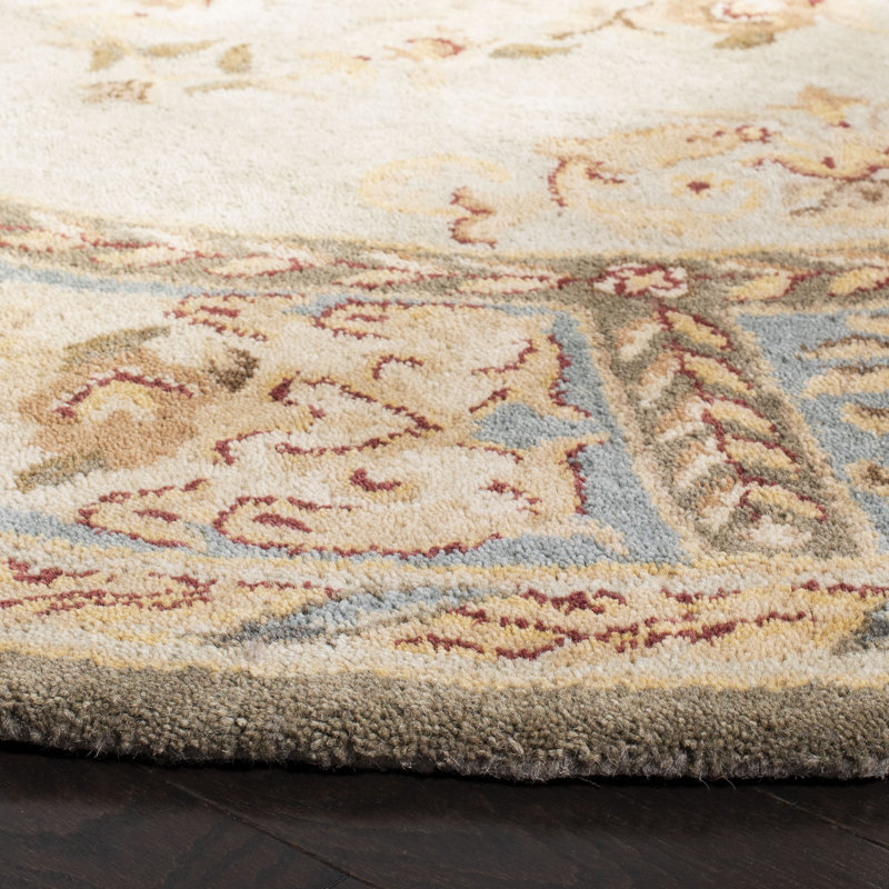 Tapis oriental en laine touffeté à la main Molter Bergama, Rond 4 pi