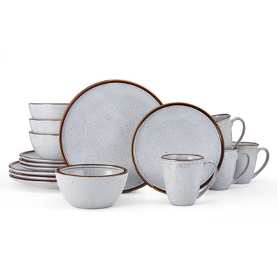 Mikasa Barrett 16-Piece Stoneware Dinnerware Set, Service for 4