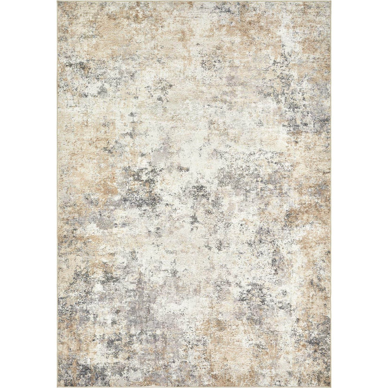 Tapis de sol intérieur doux pour tapis de salle à manger avec envers antidérapant, Beige; gris, Rectangulaire : 12 pi x 15 pi