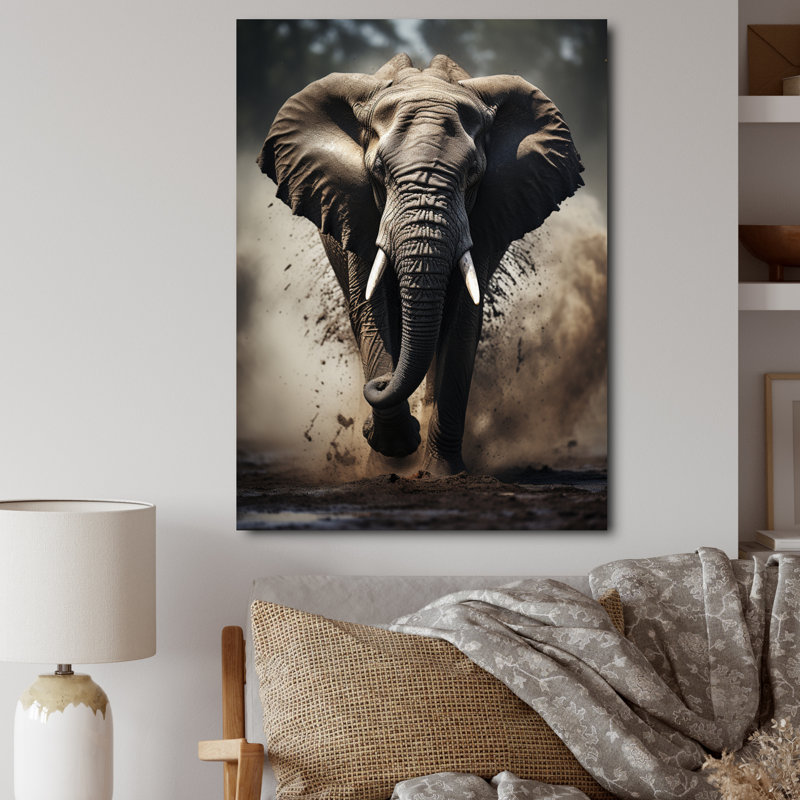 Éléphant Banwari Glimmers of Grace - imprimé, H 20 po x l 12 po x P 1 po, Toile tendue