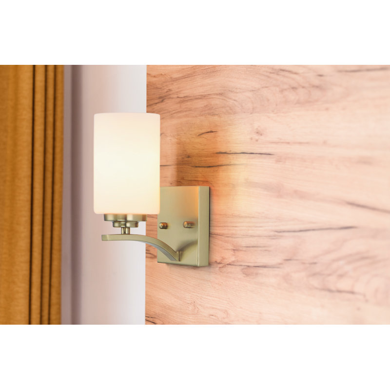 Deven Steel Armed Sconce, Satin Brass