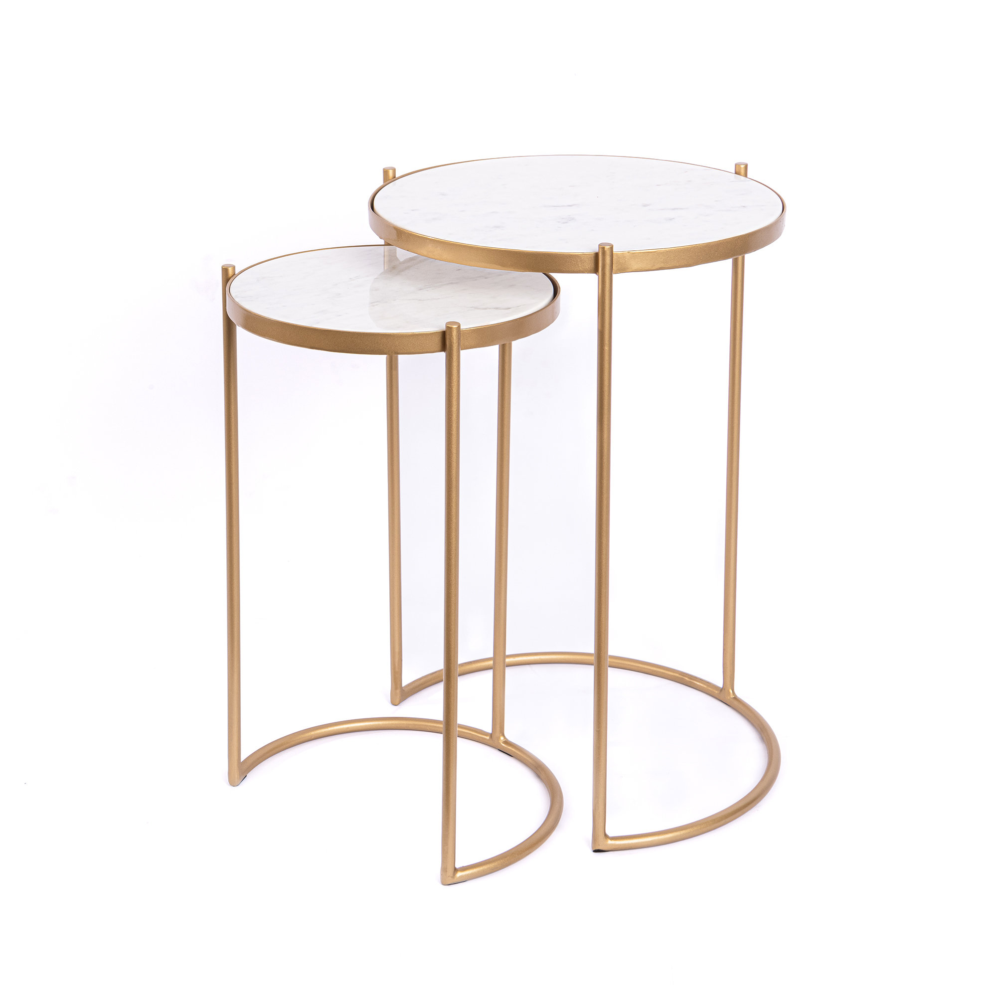 Everly Quinn Natural Marble Top Round Nesting Tables & Reviews | Wayfair