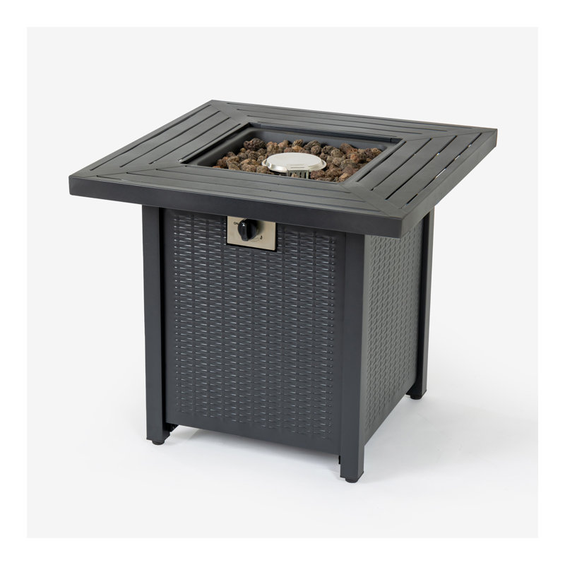 28-inch Iron Square Propane Fire Pit Table