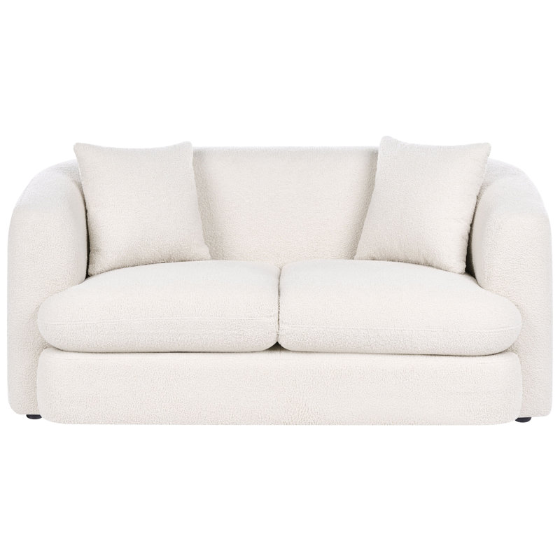 2 Seater Boucle Sofa, White Boucle