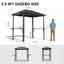 8 pi L 5 pi. D Pavillon de jardin extérieur en aluminium avec crochets et tablettes