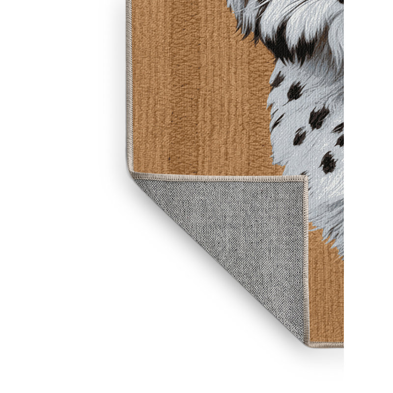 Washable Iberian Lynx Big Cats Area Rug, Square 8'
