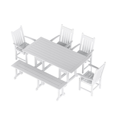 Ensemble de salle à manger de patio pour 70 personnes avec banc Laguna