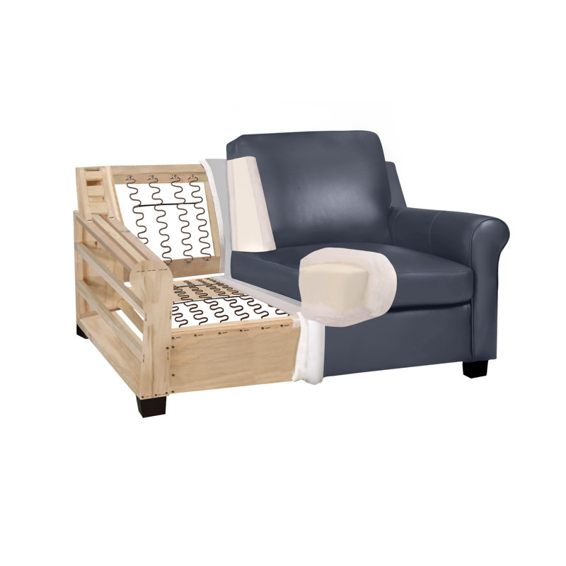 Fauteuil Ambrie, Cuir bleu marine