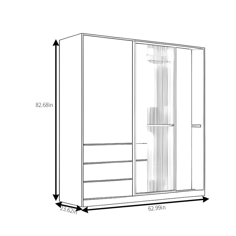 Armoire moderne, simple, pratique, élégante et élégante, H 83 po x l 63 po x P 24 po
