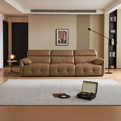 Three-seater Piano Key Sofa - Ergonomic Design, Adjustable Headrest, Oversized Seat Cushion, Solid Wood Frame, Suitable For Living Room, Minimalist So