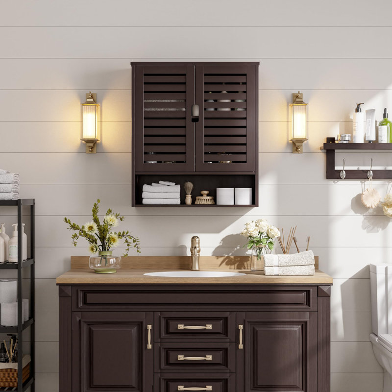 Wall Mounted Required Bathroom Cabinet, Brown
