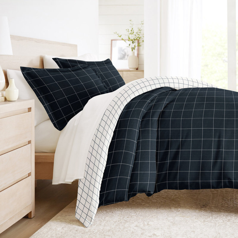 Ensemble de housse de couette en microfibre à motif de literie ultra douce dans une vitre rustique