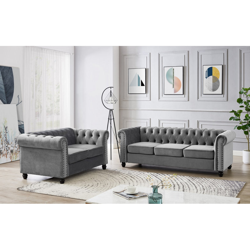 Padiham 2 Seater Velvet Sofa