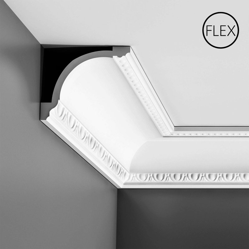Primed White Polyurethane Traditional Crown Moulding 78"