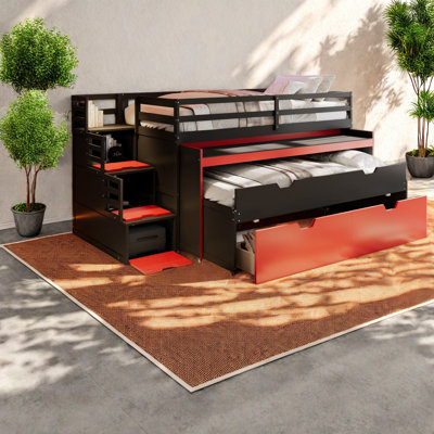 Lits multifonctionnels avec rangement, loft moderne en bois aggloméré pour petites pièces