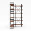 Bibliothèque d'angle industrielle en forme de L, 85,83 po H x 47,44 po L, grande tablette à 6 niveaux avec cadre en métal et entretoise en X