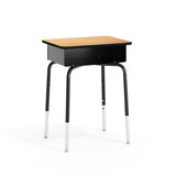 Goddard Height-Adjustable Open Front Student Desk with Metal Book Box
