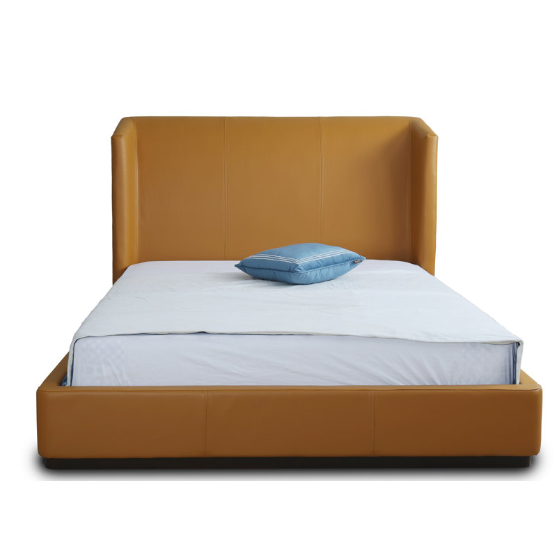 Bali Vegan Leather Wingback Bed, Full, Saddle