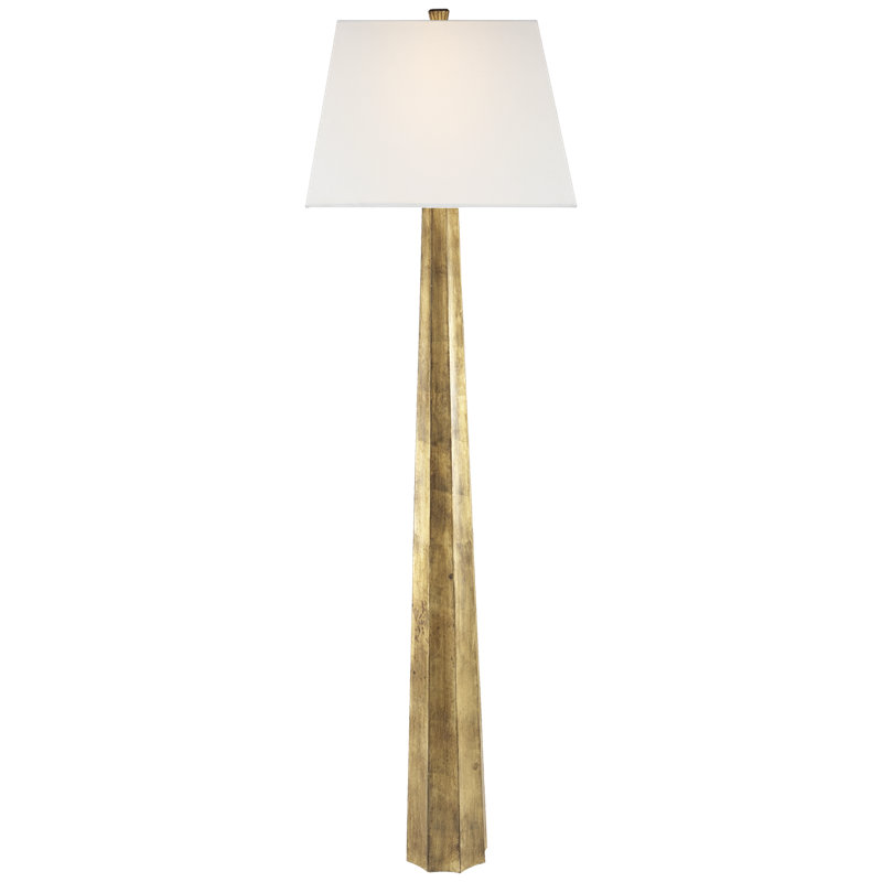 Chapman & Myers Fluted Spire Floor Lamp, Gilded Iron, Fabric