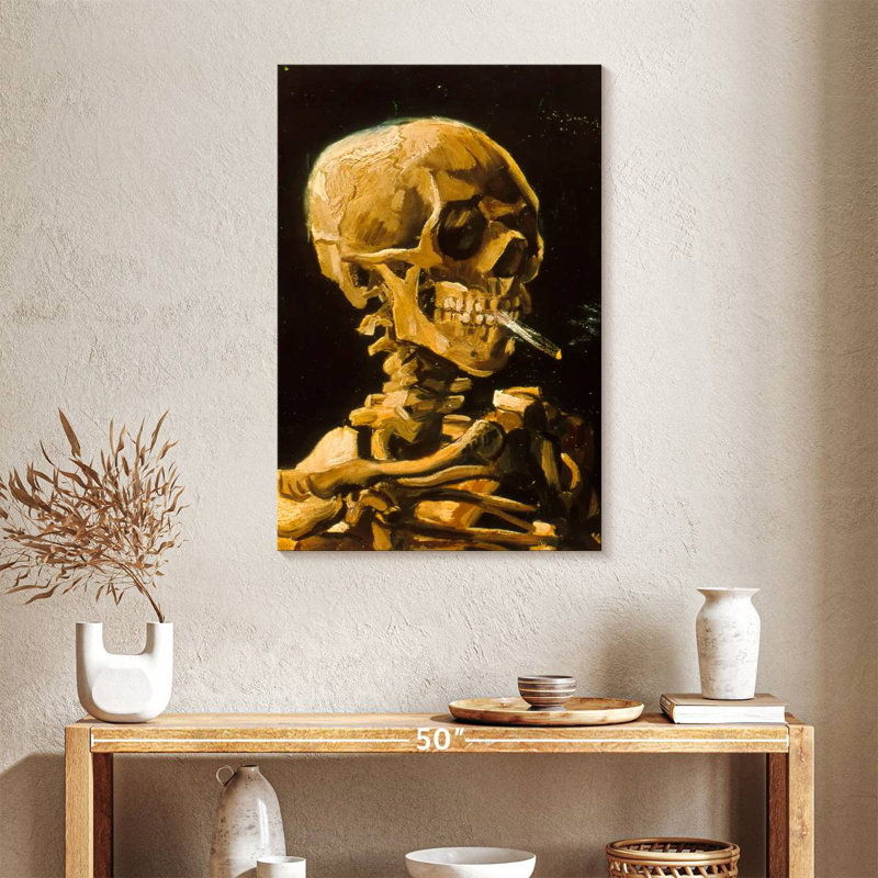 Kelan Skull With Cigarette 1885, 36" H x 24" W
