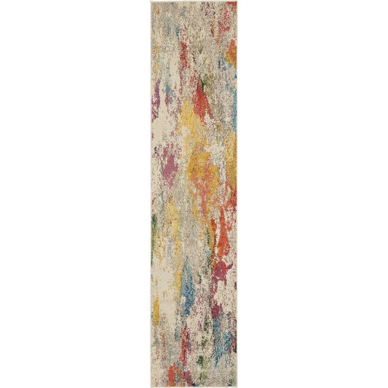 Abstract Indoor Rug, Rectangle 2'2" x 10'