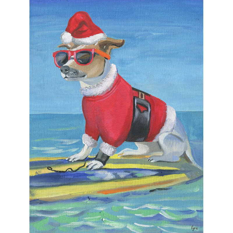 « père noël on the water », reproduction d’art sur toile tendue, 24" H x 16" L x 1.5" D