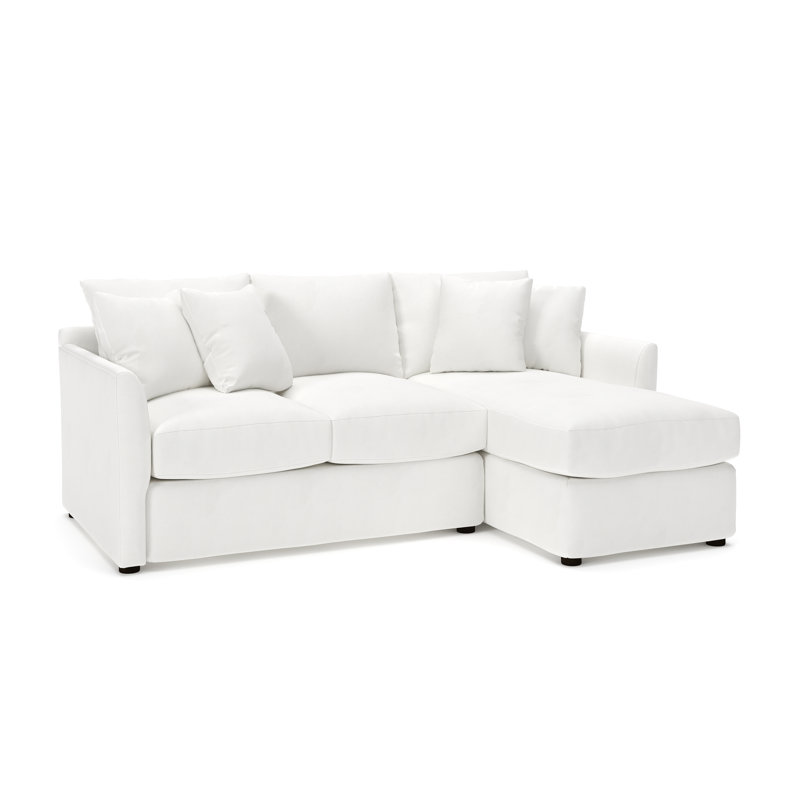 Cecelia Upholstered Sectional, Classic Bleach White Twill, Right Hand Facing