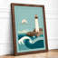 Lighthouse by Moonlight Coastal - Framed Print-122079793-122079797