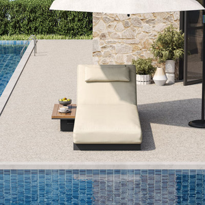 200cm Long Reclining Single Chaise Garden Outdoor Lounge Chair Adjustable Backrest