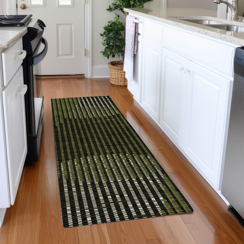 Premium Machine Washable Corum AMF1001 Circles Rug, Runner 2'3" x 7'6"
