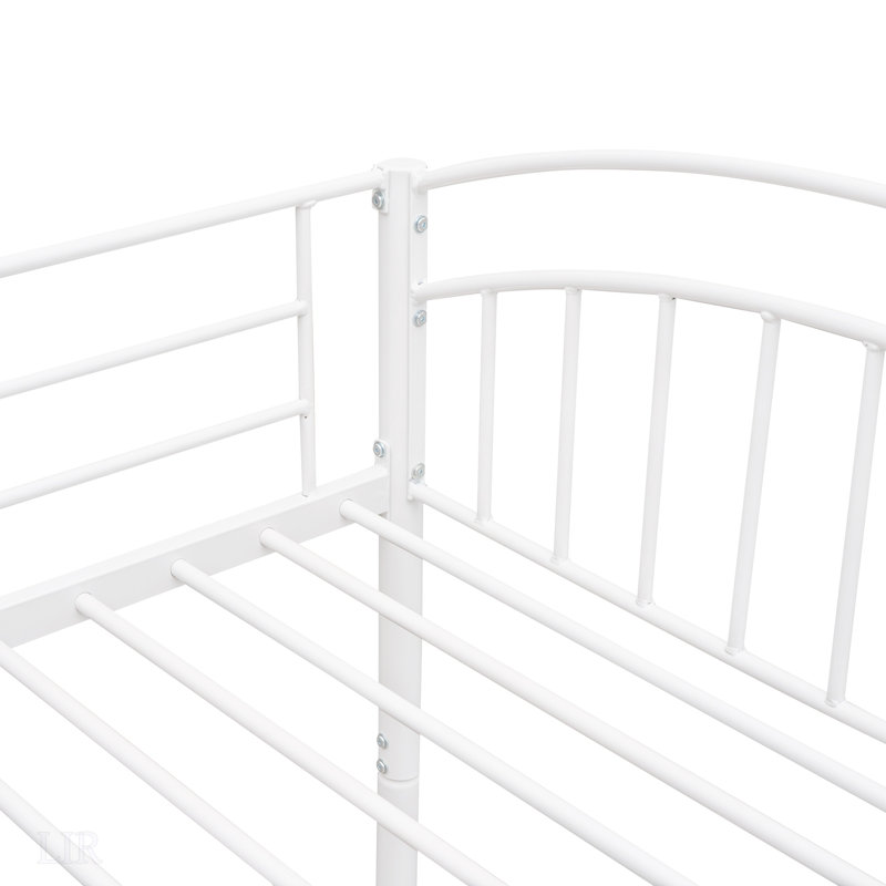 Twin Over Twin Metal Bunk Bed, Divided Into Two Beds For Maximum Versatility And Space Efficiency