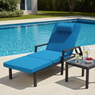 Outdoor Rattan Pool Lounge Chairs,Patio Chaise Lounge