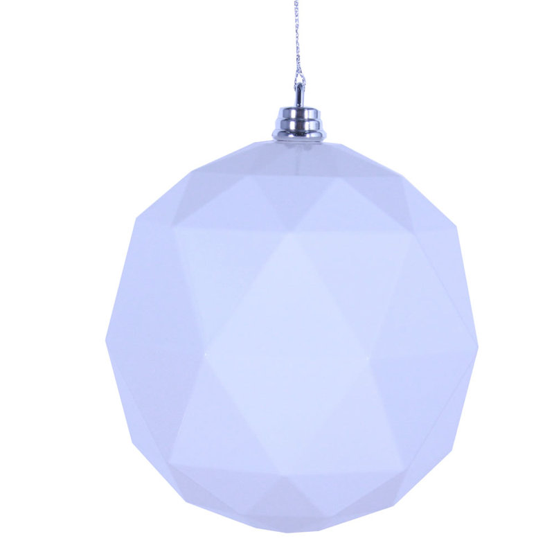 Ornement boule de Noël Holiday Décor, H 4,75 po x l 4,75 po x P 4,75 po, Blanc brillant