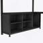 Lit mezzanine en métal avec garde-robe, bureau en L et rangement en métal, parfait pour une utilisation compacte et multifonctionnelle