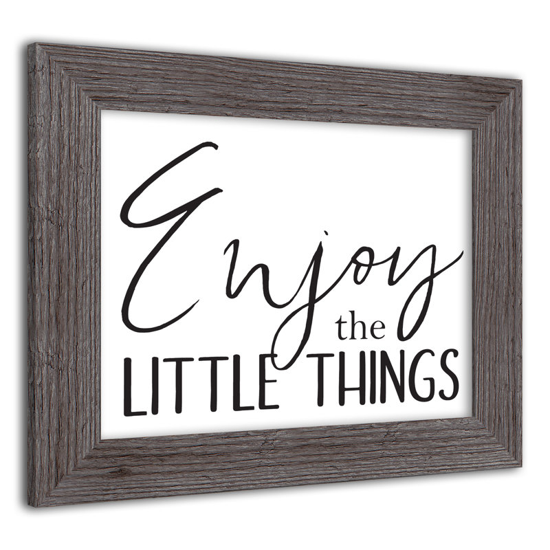«Enjoy Little Things», reproduction encadrée, H 11 po x l 14 po x P 0,75 po