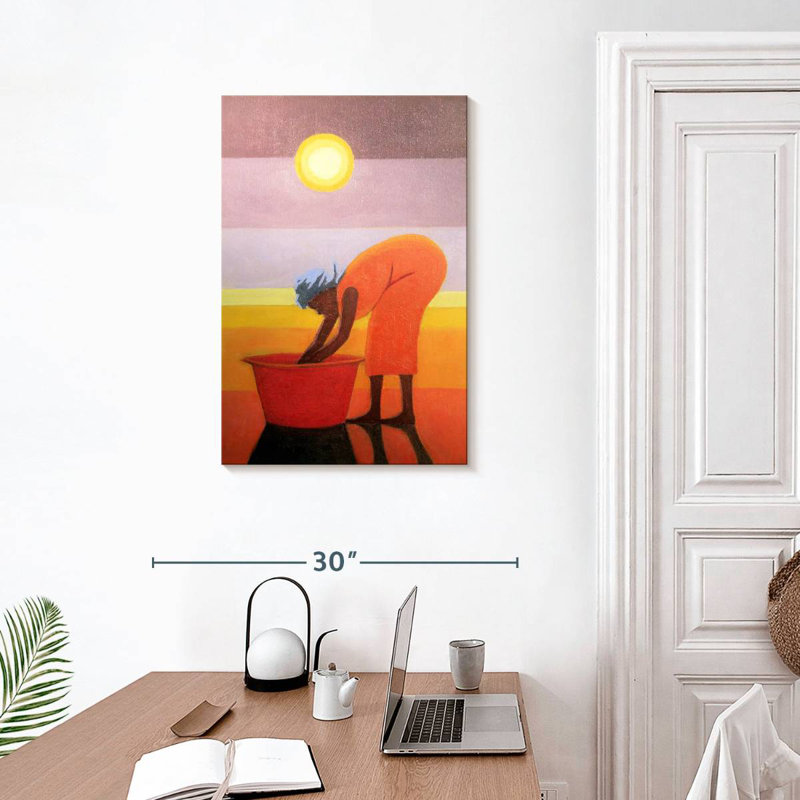 Leisha The Red Bucket, 30" H x 20" W