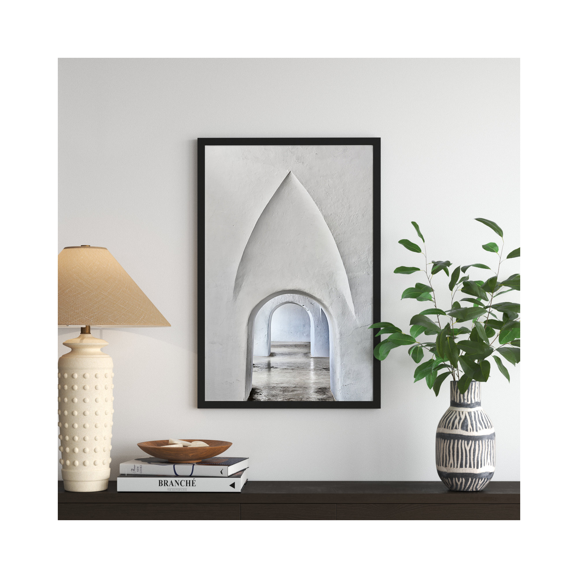 Through Old San Juan by Golie, 33" H x 23" W, Black Framed
