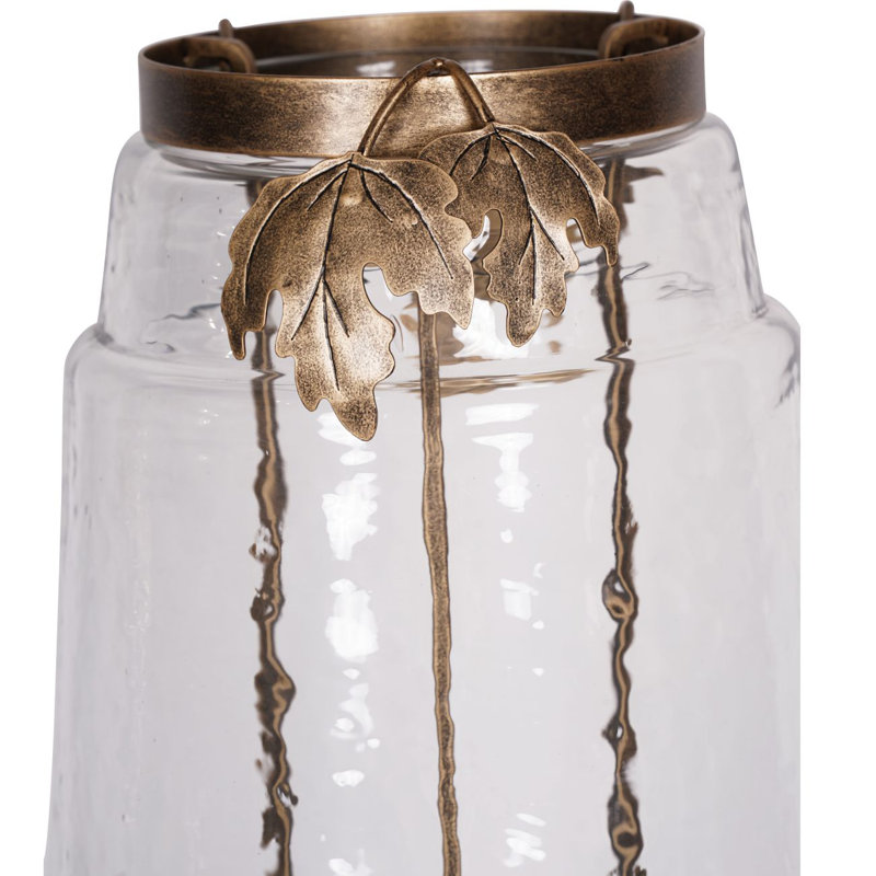 Glass Tabletop Hurricane, 50 cm H x 24.5 cm W x 24.5 cm D