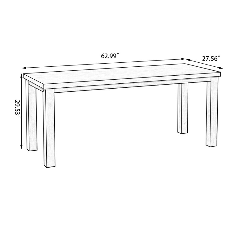 Bureaux rectangulaires en chêne massif, H 29,53 po x l 62,99 po x P 27,56 po