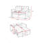 Design moderne, canapé-lit en velours (pieds de 7 cm), assemblage facile-194096743