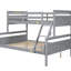 Lit superposé simple au-dessus d'un lit double gris, offrant un lit de chambre à coucher maximum, garde-corps gris pour une sécurité inégalée-723459973