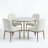 Fernand 5-Piece Dining Table Set With Sintered Stone Top & Upholstered Chairs-124609939-124609940