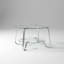 Table basse carrée rétro en verre trempé à structure double en métal avec design élégant-641483217