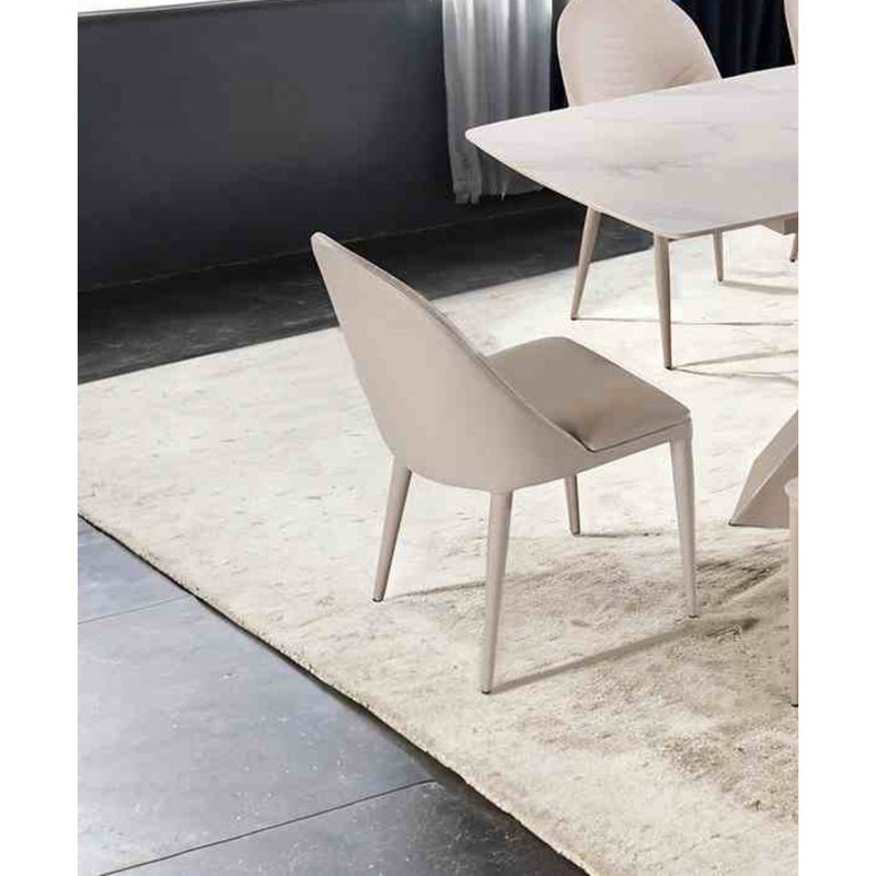 Chaise de salle à manger 2 pièces en similicuir brun