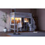 Lit mezzanine en bois avec bureau intégré, DEL, tablettes de rangement, armoires et escalier-619621321