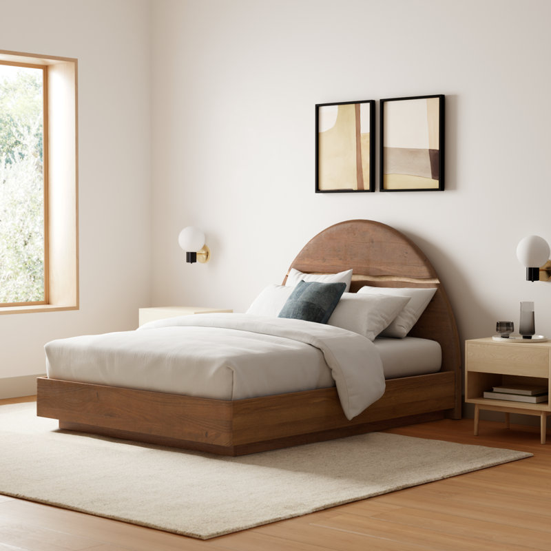 Beau Solid Wood Platform Bed, Queen