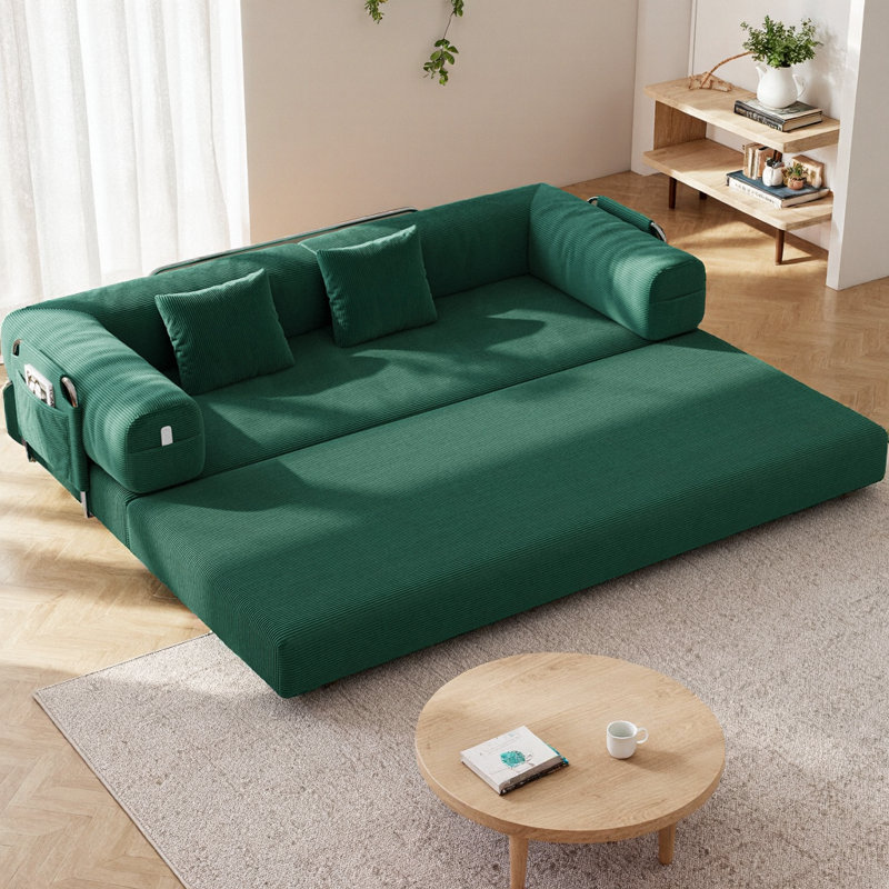 Canapé-lit Corduroy, Vert