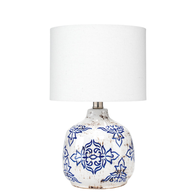 Lampe de table 9,5 "bleue / blanche