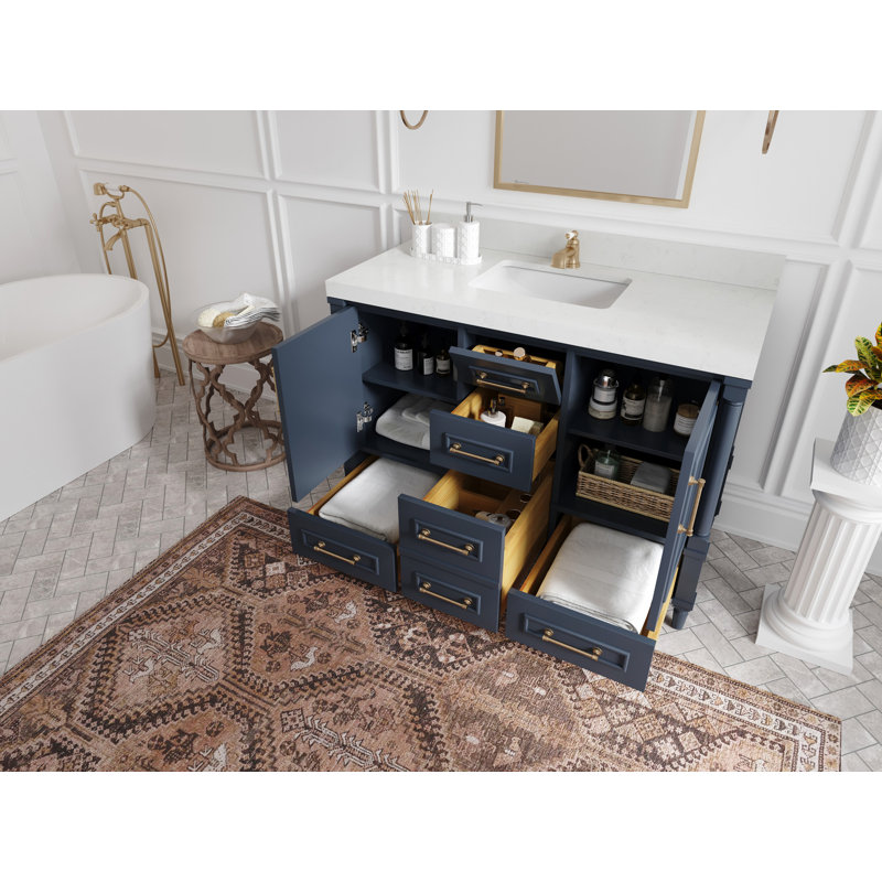 Meuble-lavabo l 48 po x P 22 po x H 36 po Aberdeen, Calacatta Laza